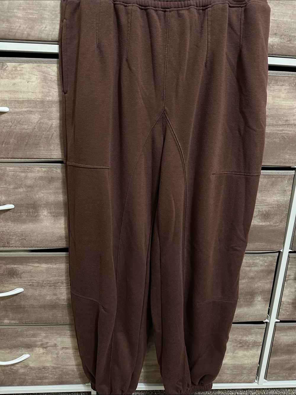 Anrabess Brown Cinch Bottom Jogger Pant/Sweatpant Size XL